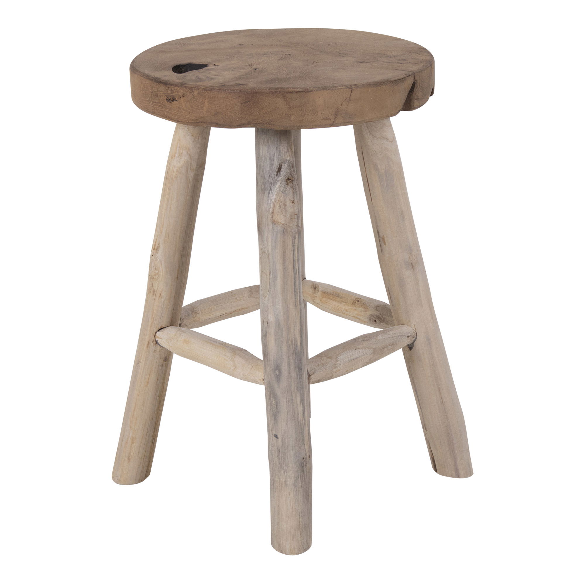 Taboret z drewna tekowego BADIA fi30- naturalny - 1501100