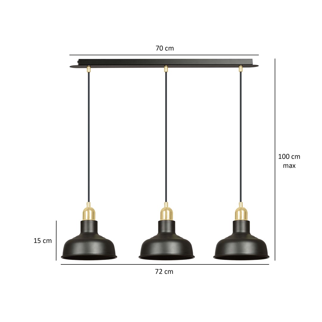 Lampa wisząca IBOR Czarny 1042/3 - 1042/3