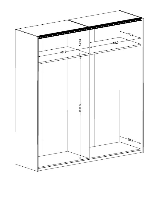 Szafa SIGMA 18 z lustrem dąb flagstaf czarna 213x200x64cm - 24FWLI18