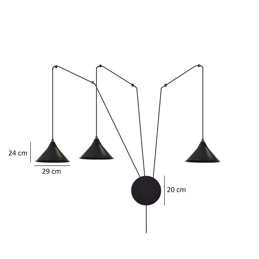 Lampa wisząca ABRAMO Czarny 160/3 - 160/3