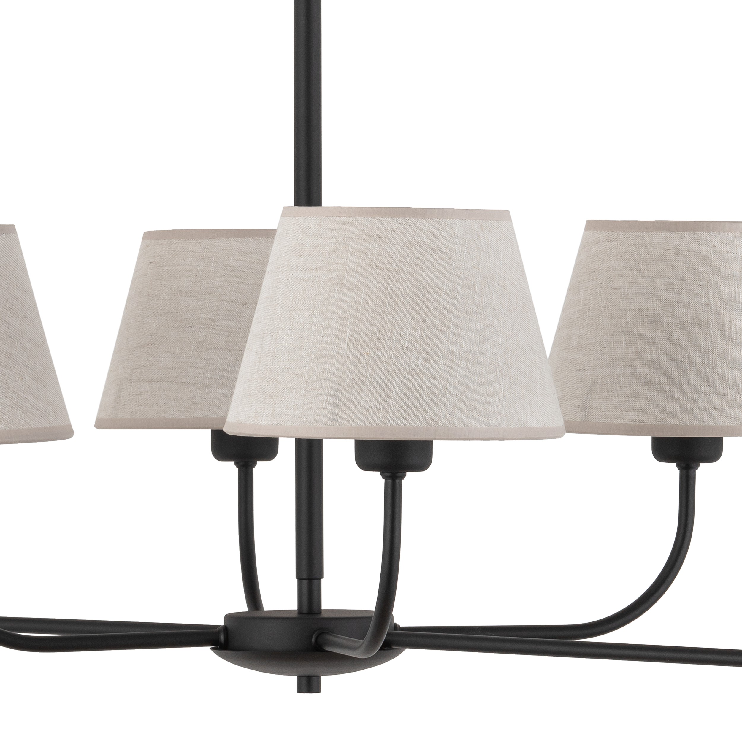 Lampa sufitowa CHICAGO czarna z brązowymi kloszami z tkaniny 100x90x50cm - TK_3999