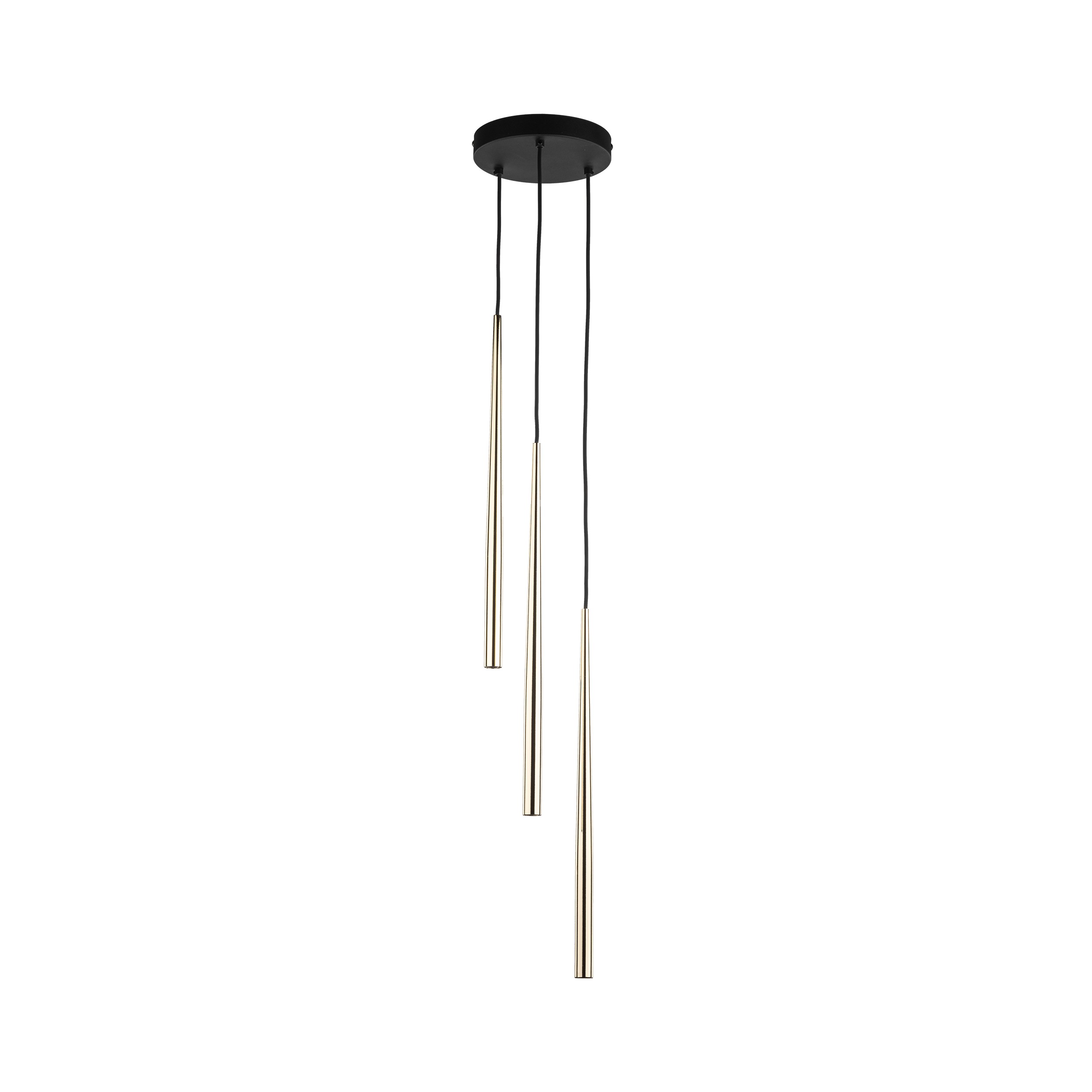 Lampa wisząca PIANO czarna ze złotymi elementami na okrągłej podstawie 140x20cm