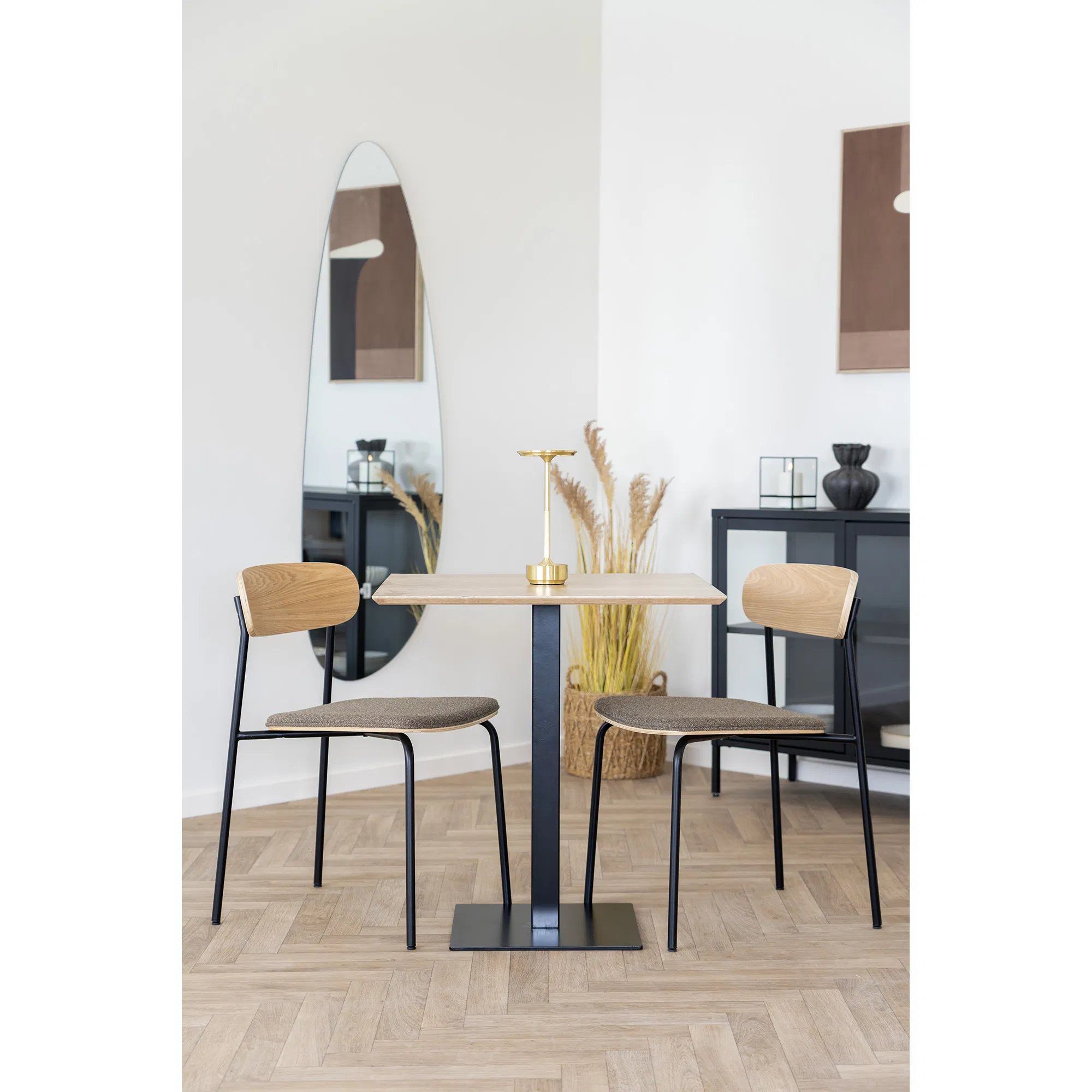 Stół na metalowej podstawie FANO kwadratowy - efekt drewna 70x70 cm - 2250001