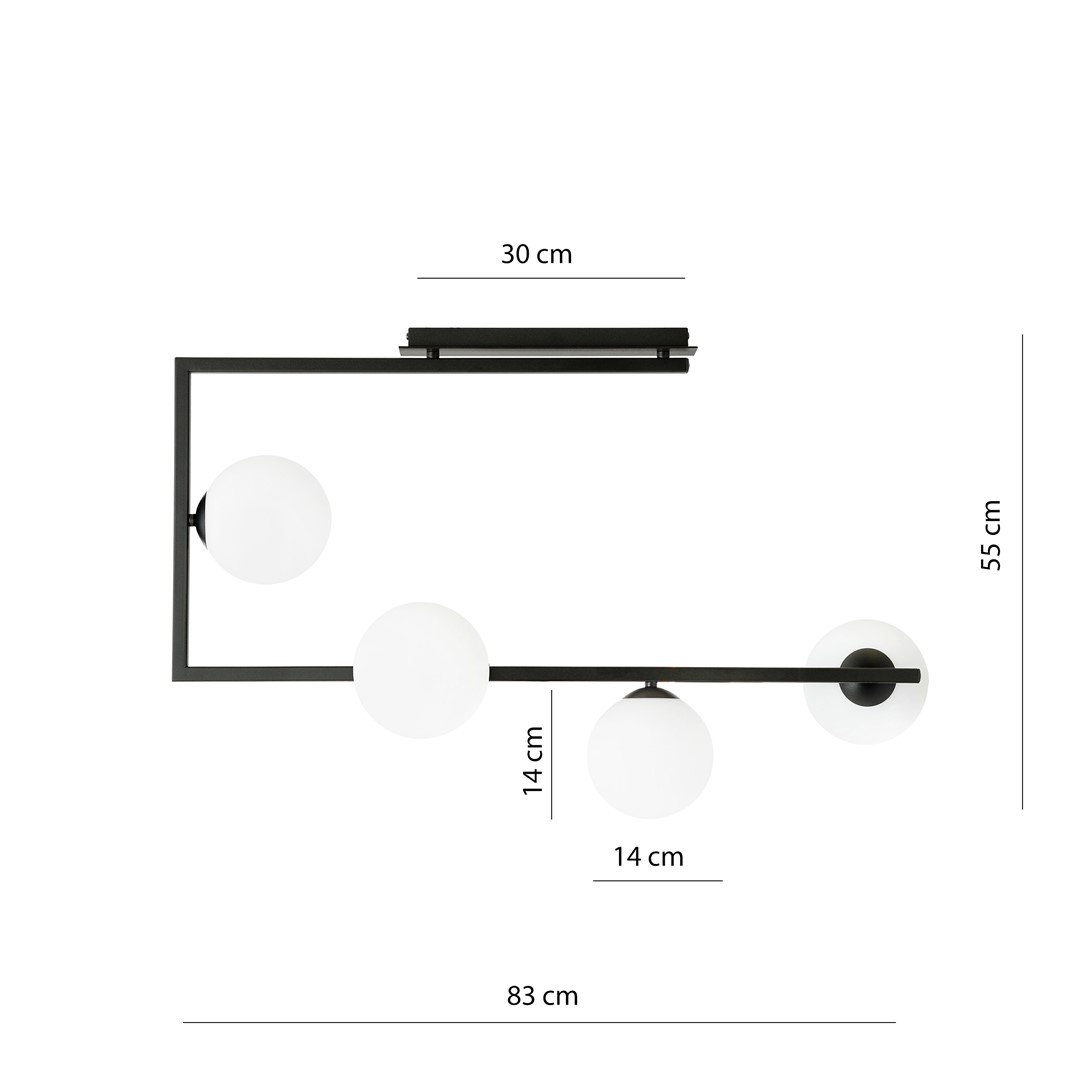 Lampa sufitowa SOMA Czarny,Złoty 1291/4 - 1291/4
