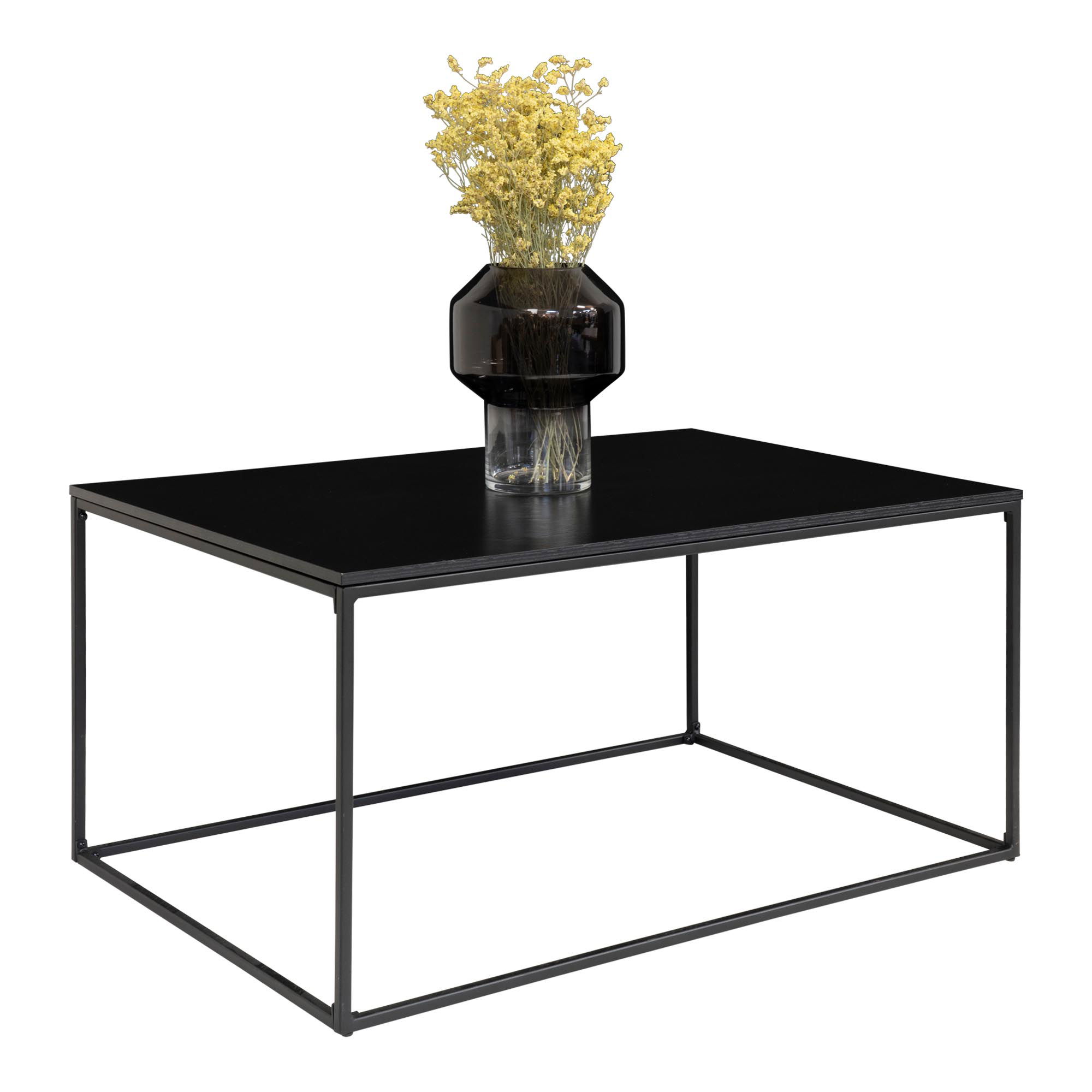 Stolik kawowy prostokątny VITA rama 60x90x45 cm - czarny - 2101455