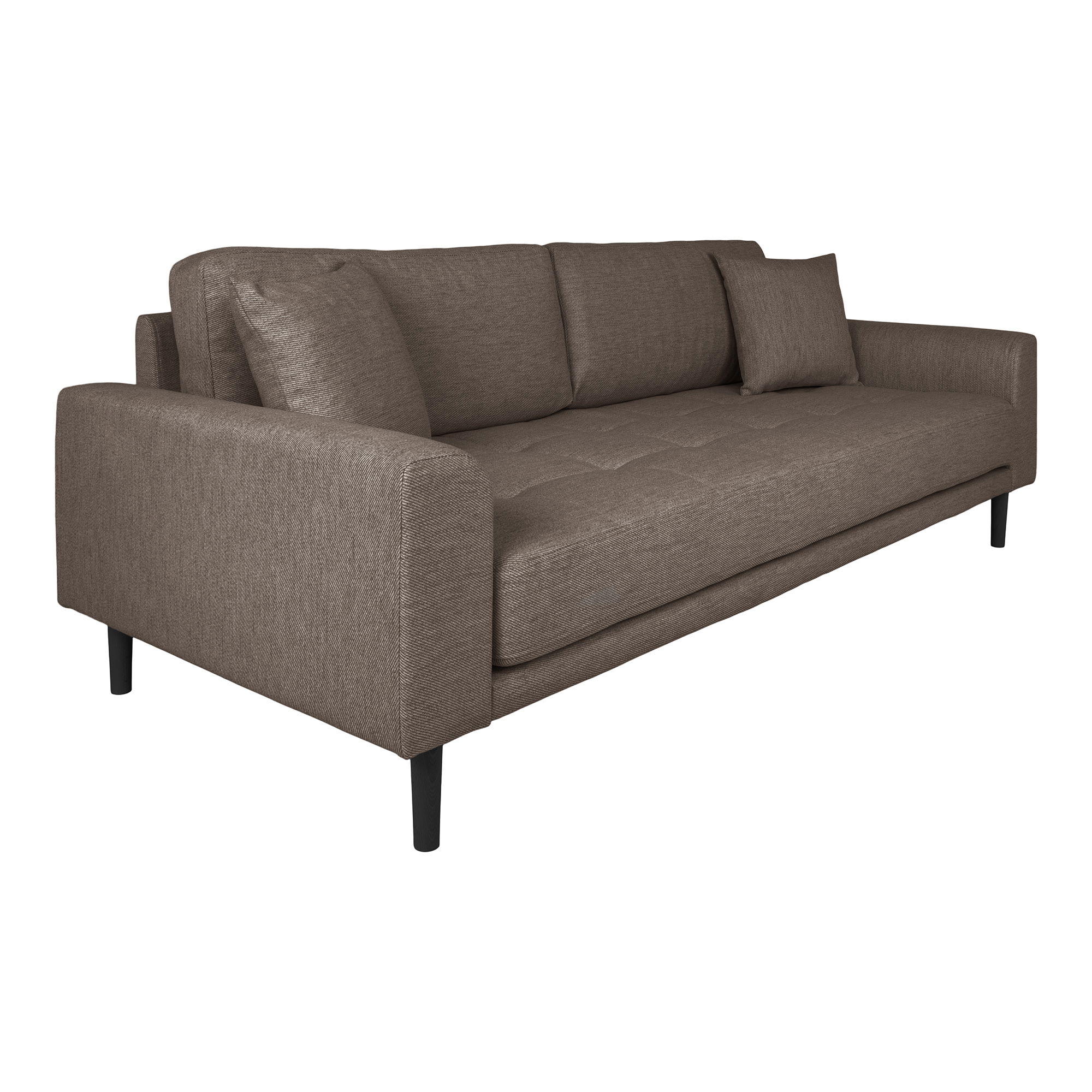 Sofa wypoczynkowa 3-osobowa LIDO brązowa, czarne nóżki - 1301754