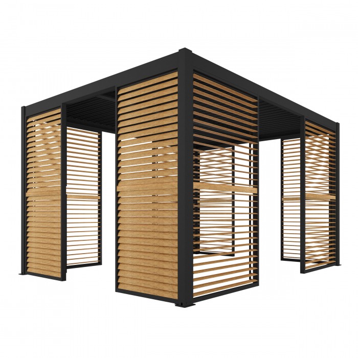 Pergola LUXE 3x4m antracyt z LED - MI_5908227364804