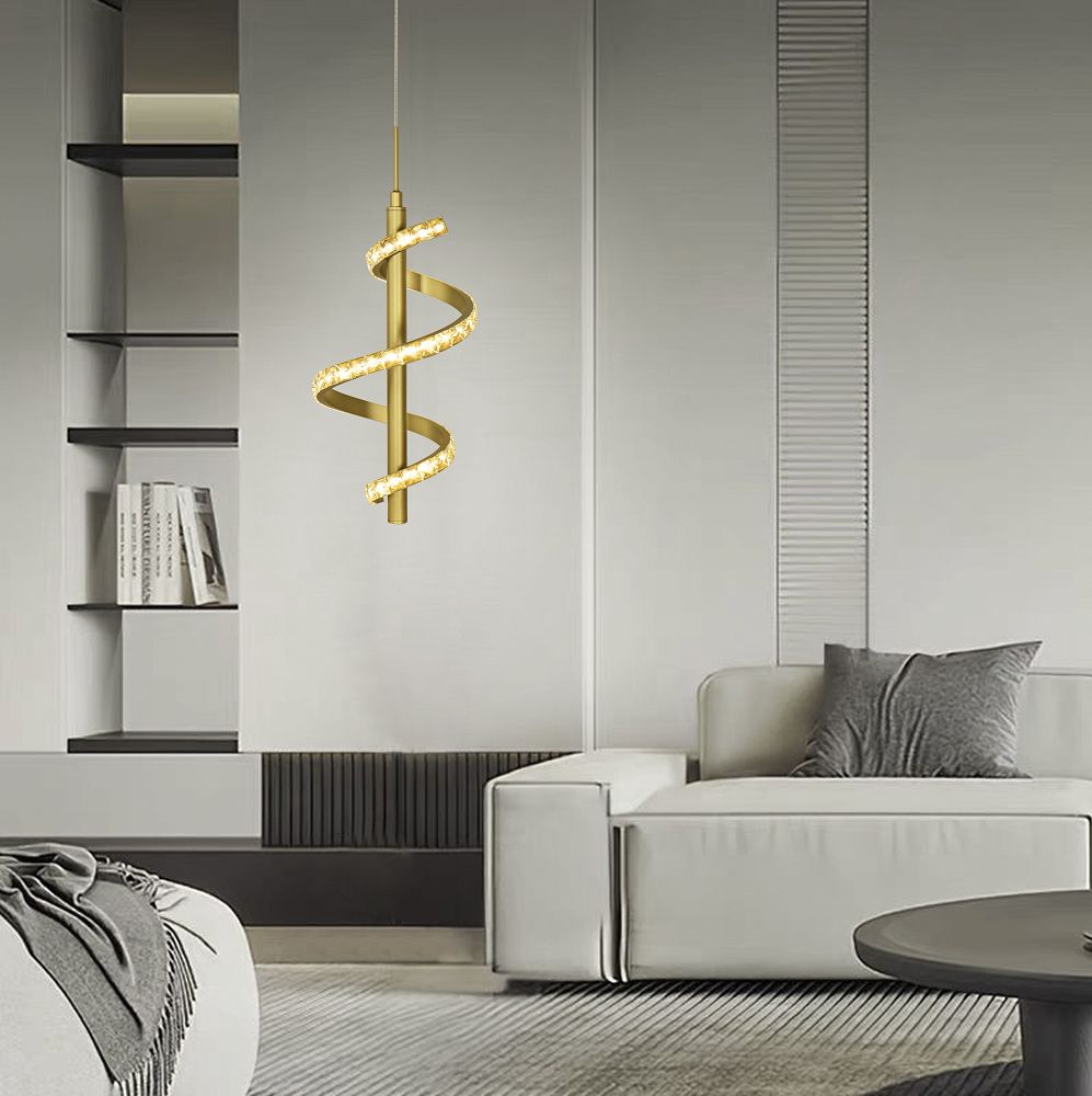 Lampa wisząca CLARET pojedyncza z dekoracyjnymi kryształami i ściemniaczeM typu "klik" - 6209-0115