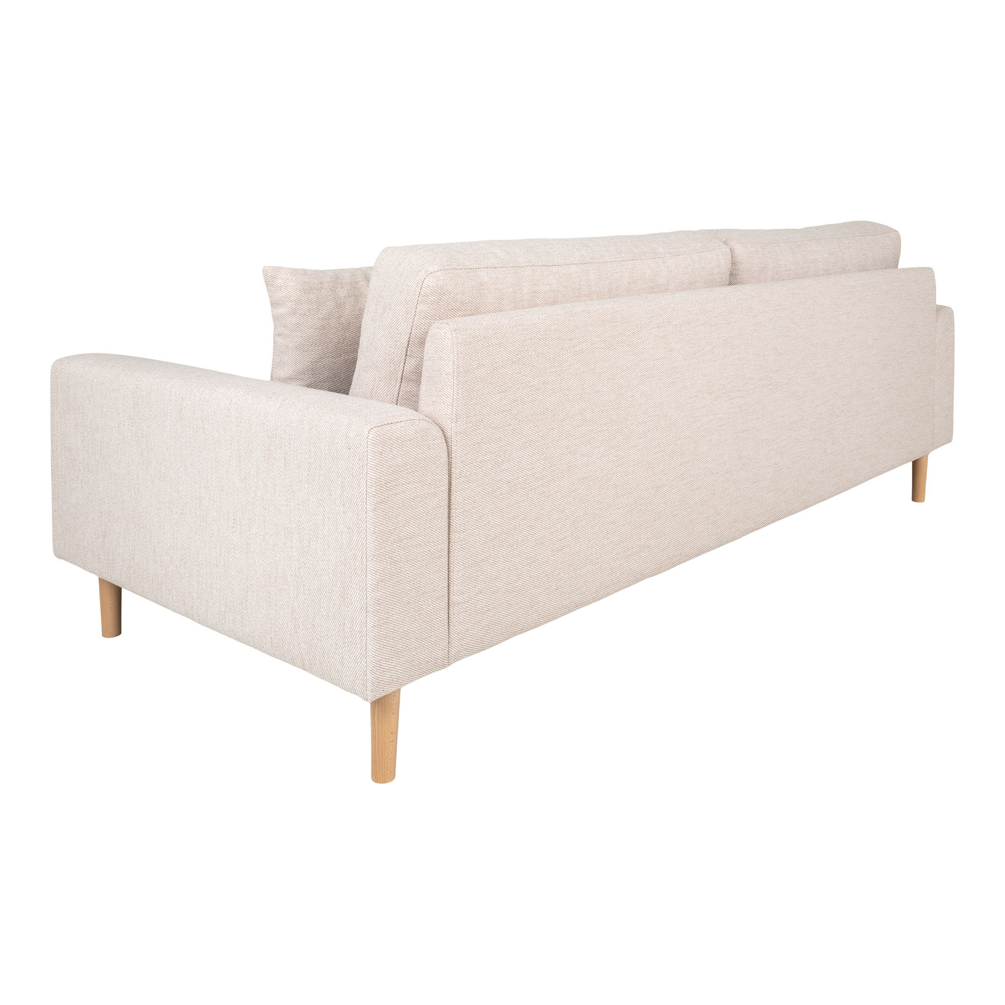 Sofa wypoczynkowa 3-osobowa LIDO piaskowa, naturalne nóżki - 1301753