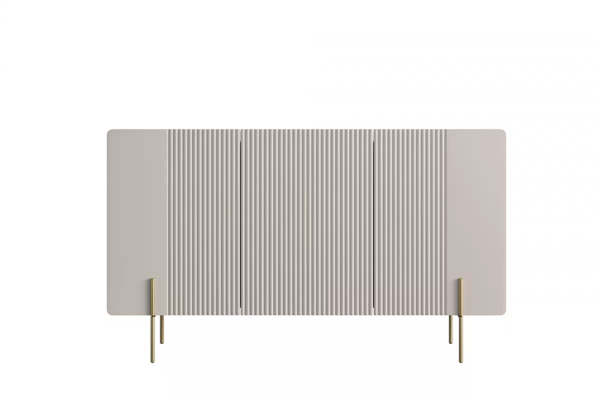 MALMI Komoda 150 3D - cashmere / crema bianca / złote nogi - B_156232
