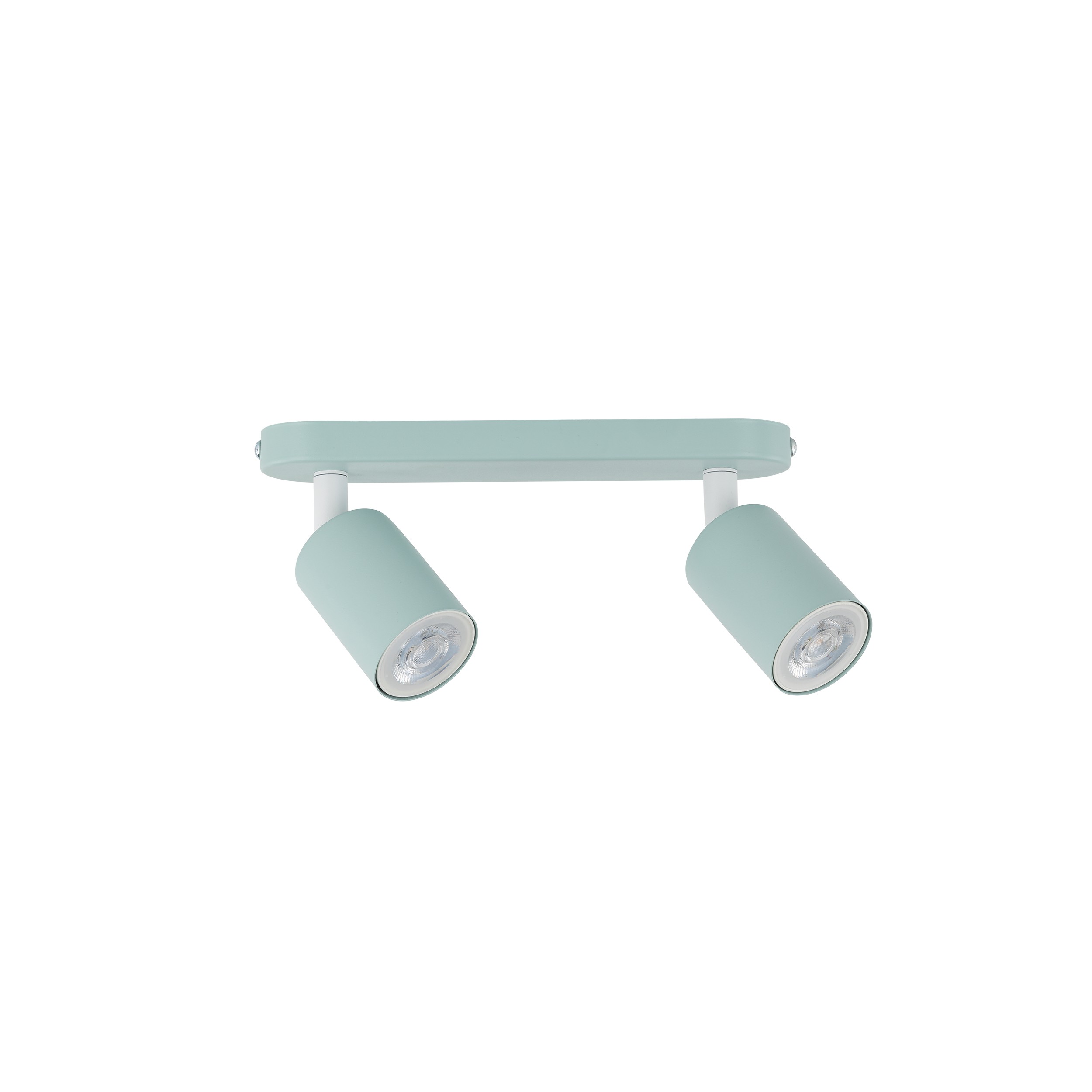 Lampa sufitowa LIVIA miętowa z białymi elementami regulowana na listwie 35x17x13cm