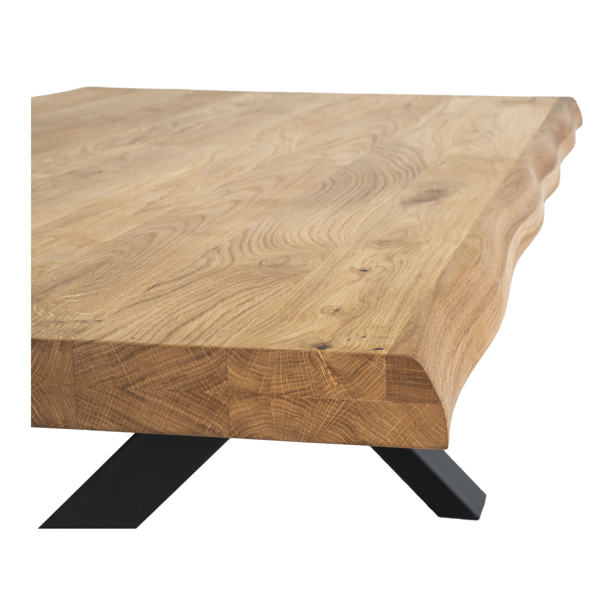 Stolik kawowy TOULON 2 - dąb naturalny, czarny 70x120 cm - 2101570