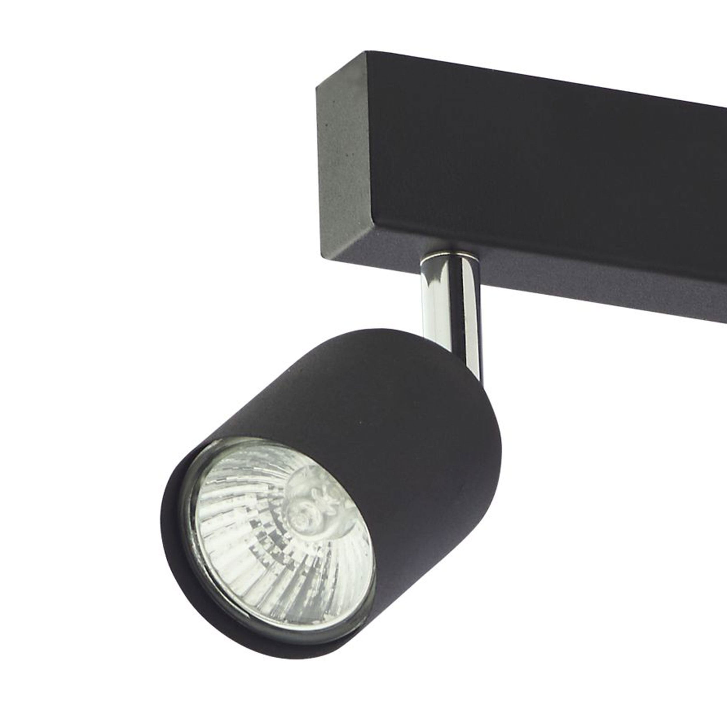 Lampa sufitowa TOP czarna z chromowanymi elementami na metalowej listwie regulowana 127x18x16cm - TK_1019