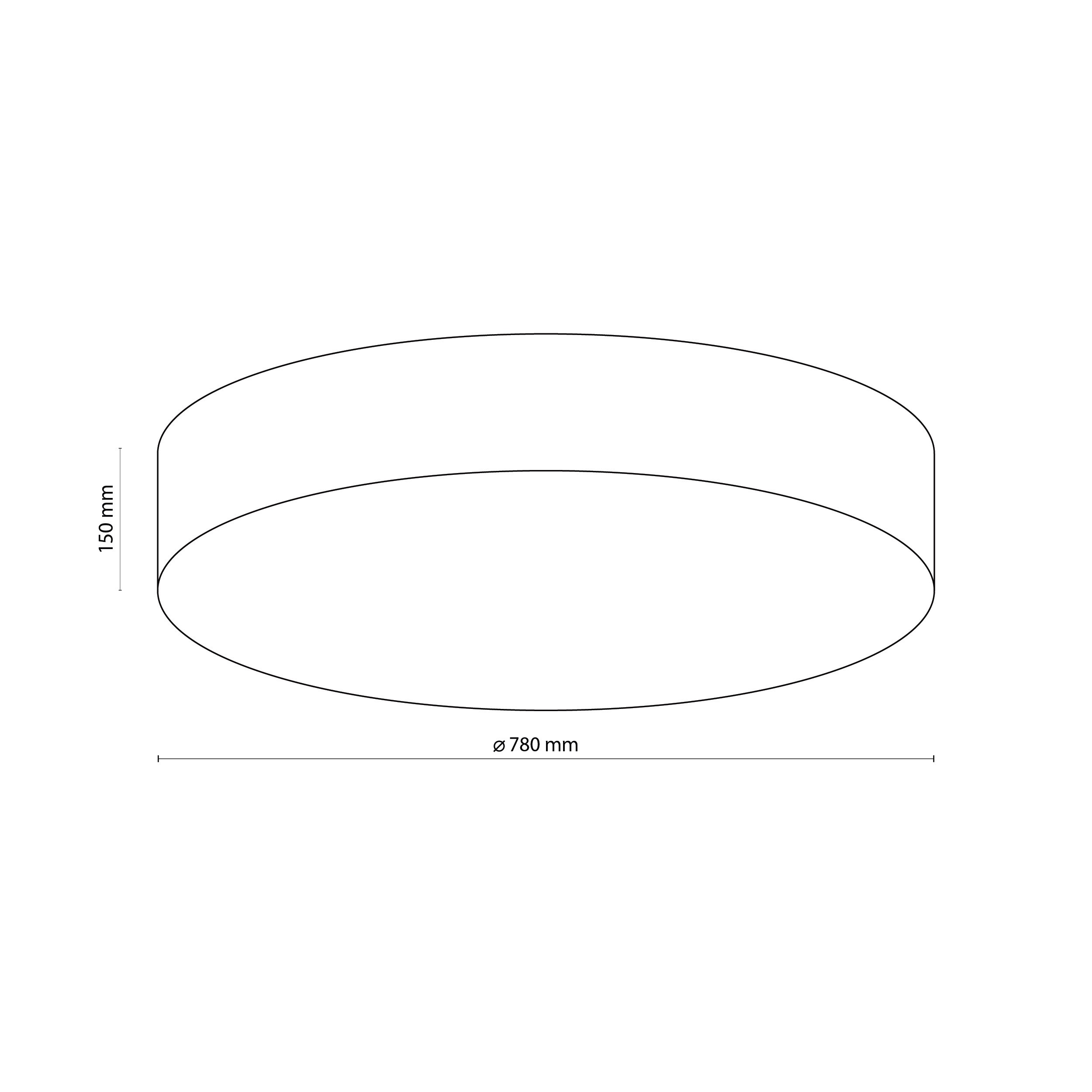 Lampa sufitowa RONDO brązowa z tkaniny z białym kloszem okrągła 78x15cm - TK_5638