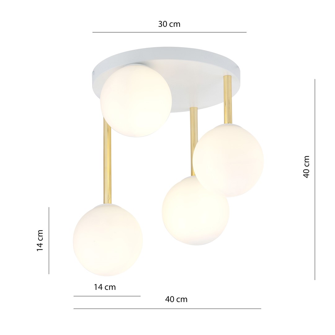 Lampa sufitowa  DOLCE Biały,Złoty 1261/4 - 1261/4