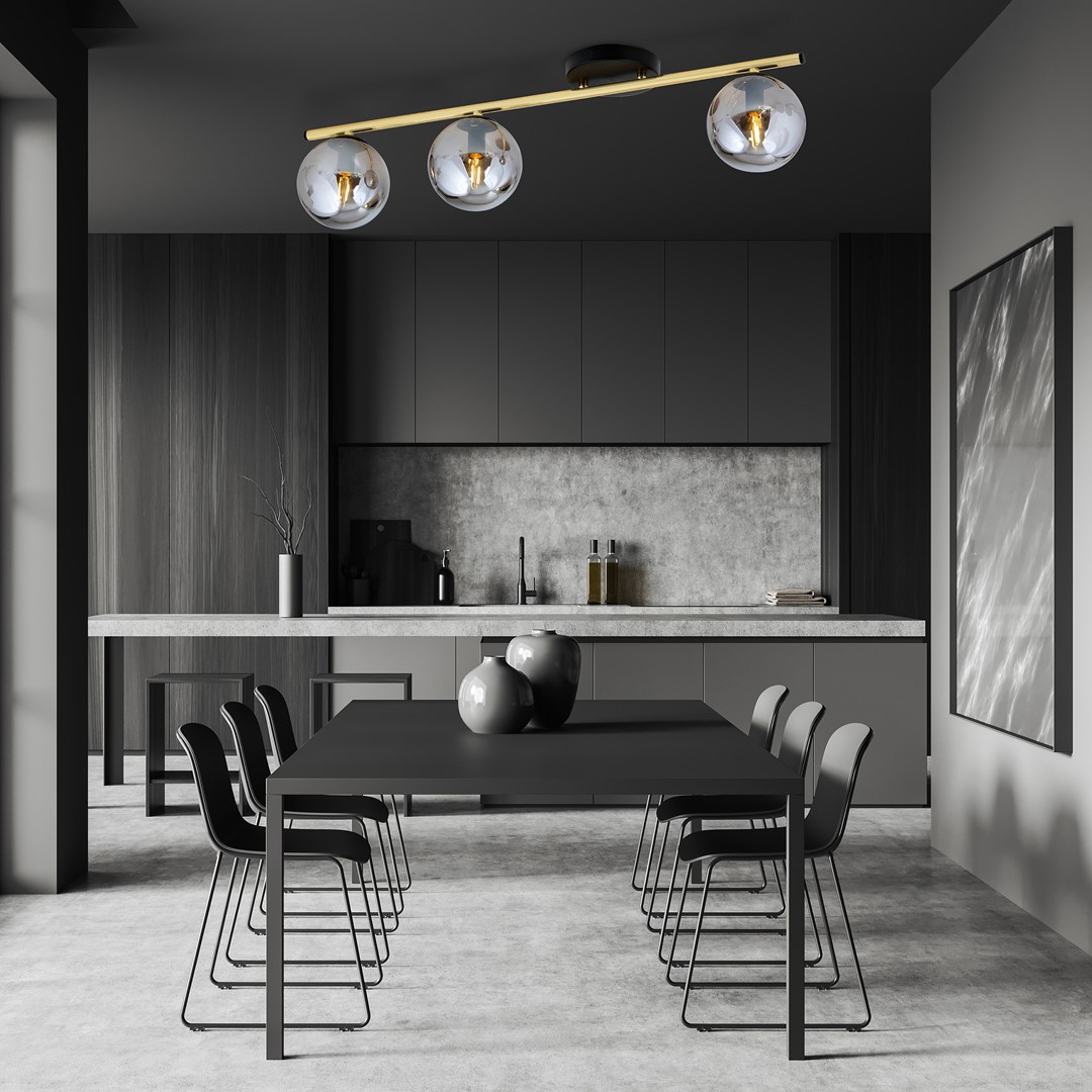 Lampa sufitowa  MONZA Czarny,Złoty 1250/3 - 1250/3