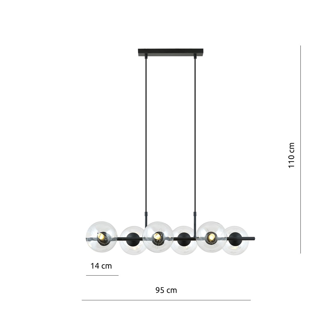 Lampa wisząca RORY Czarny 1206/6 - 1206/6