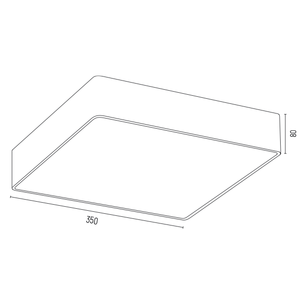 Plafon ATLANTIS LED 32W metalowy złoty biały 35cm kwadratowy - 4051