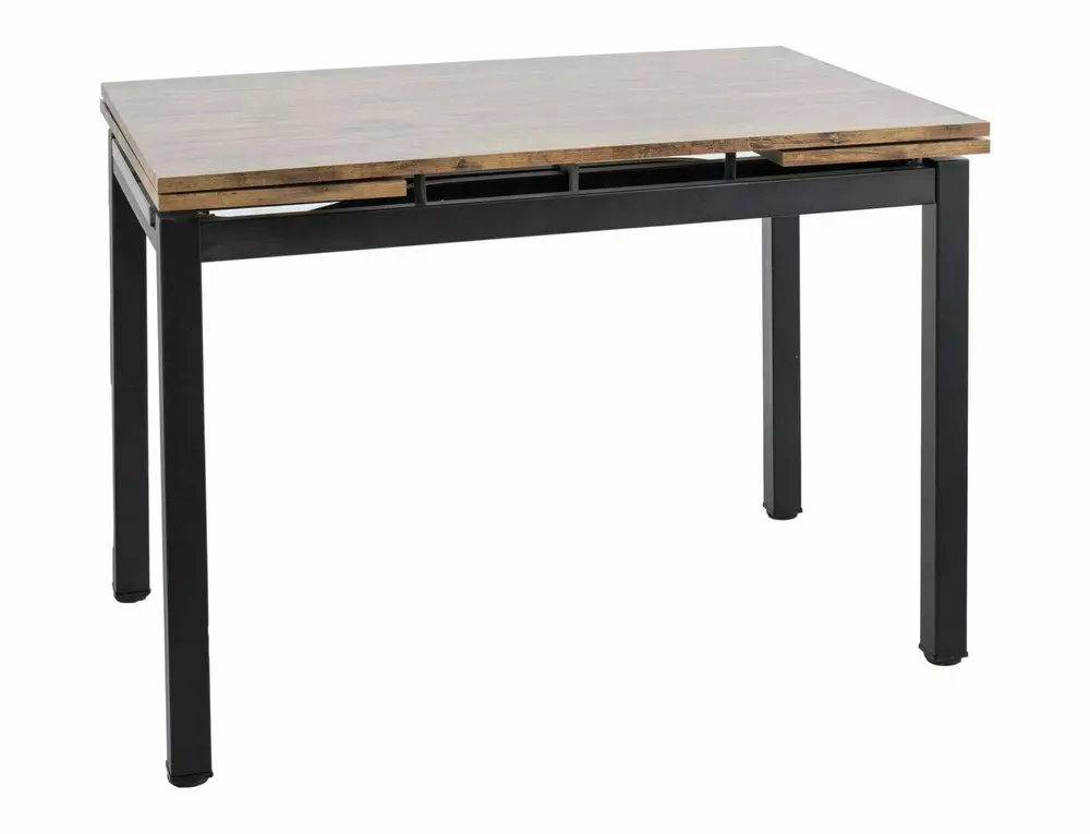 Stół rozkładany GD017 Orzech Vintage, Czarny Mat 110(170)x74
