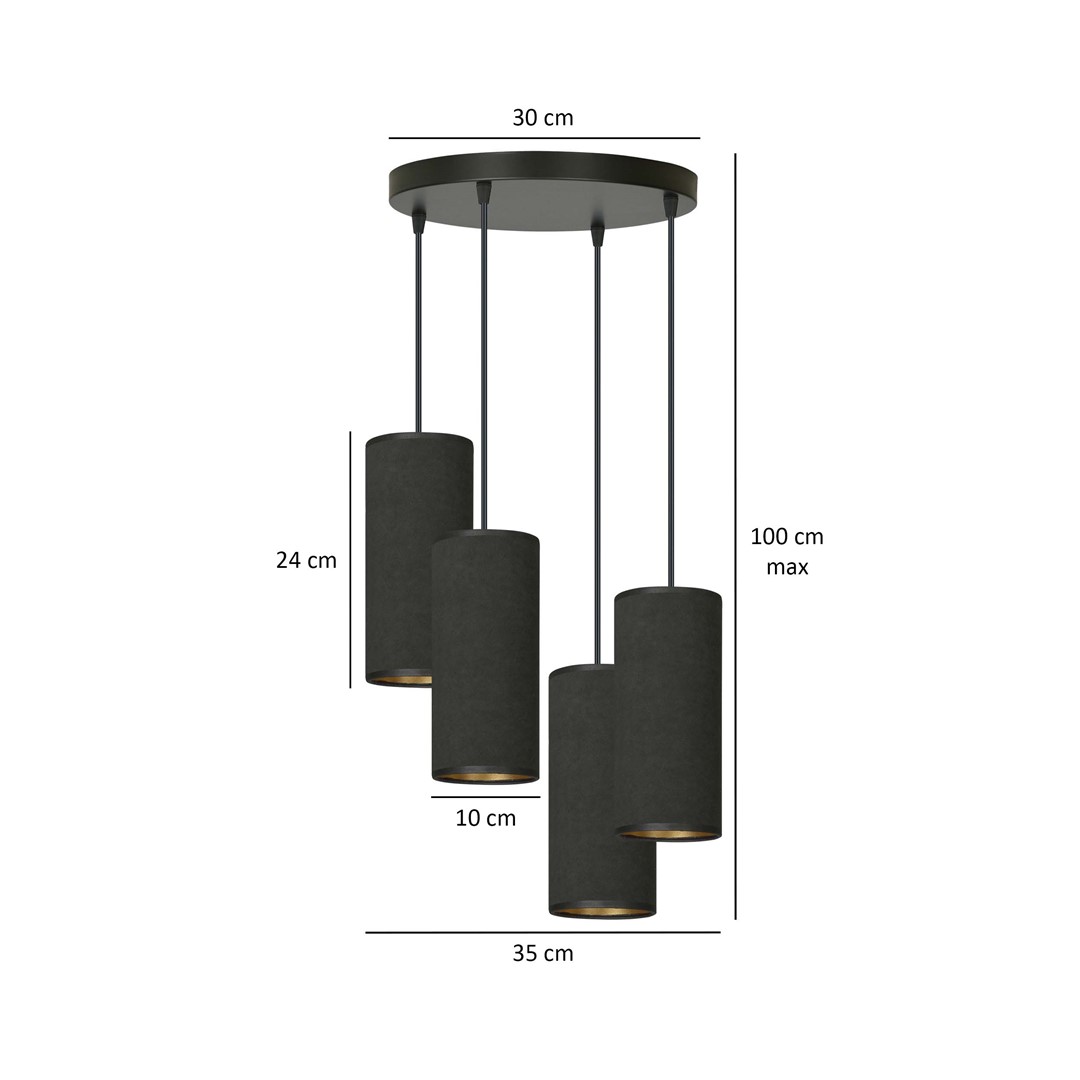 Lampa wisząca BENTE Czarny 1067/4PREM - 1067/4PREM