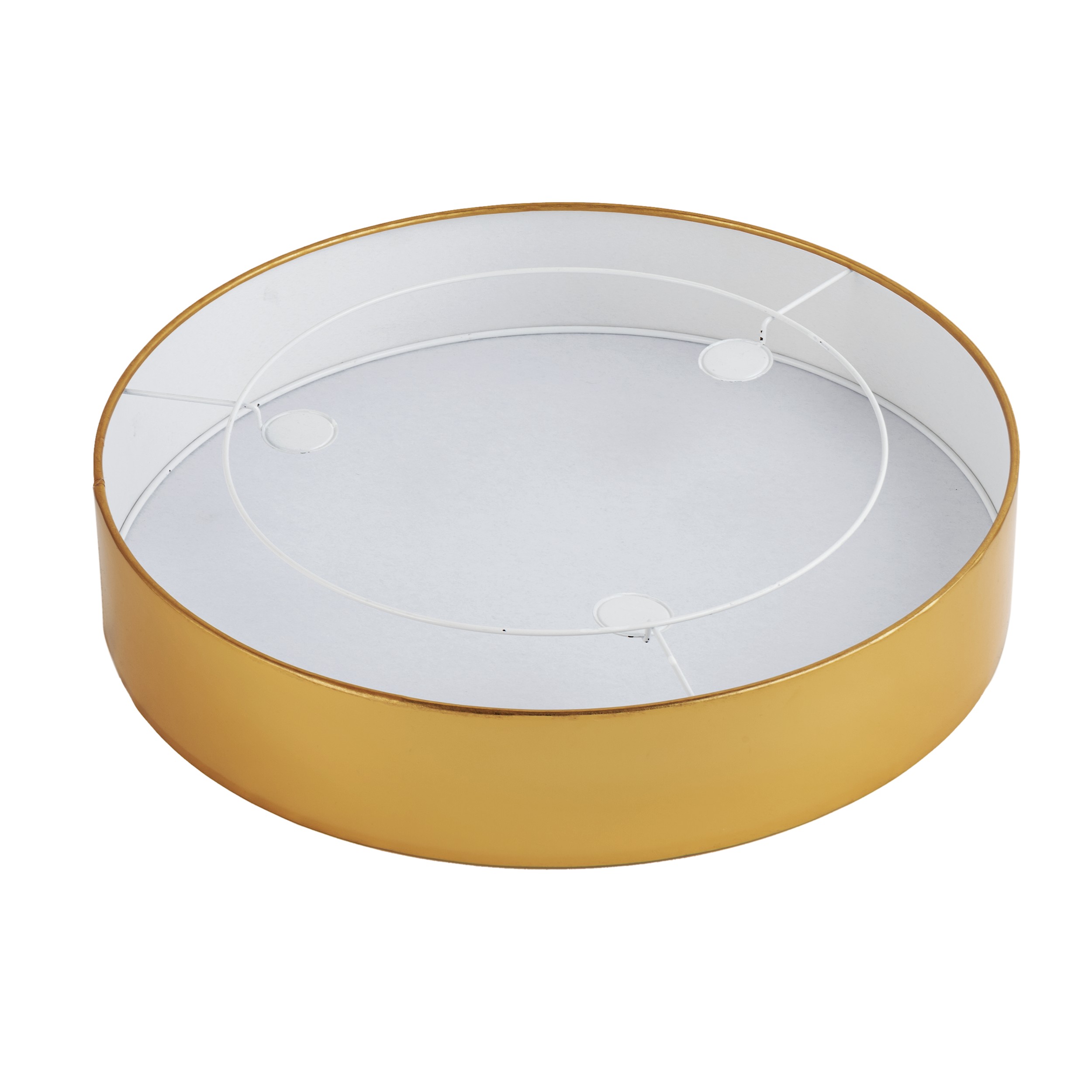 Lampa sufitowa RONDO złota z białym kloszem okrągła 45x15cm - TK_4842