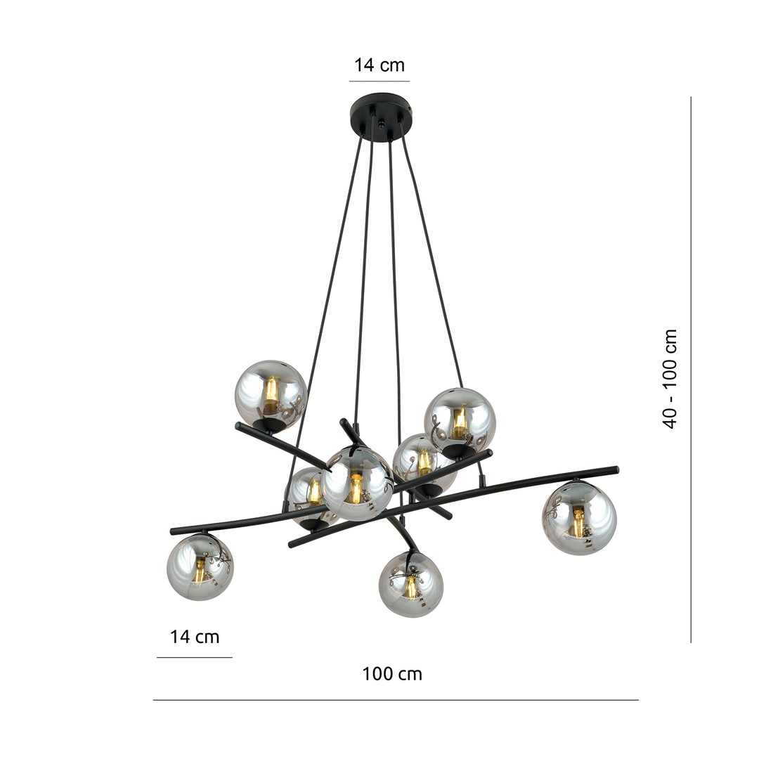 Lampa wisząca ESSA Czarny 1203/8 - 1203/8