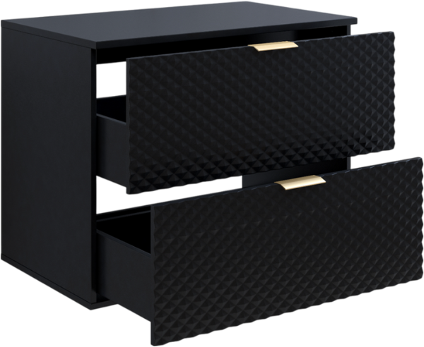 Szafka pod umywalkę LAURA wisząca z 2 szufladami 80 cm - czarna - 30W3NM48