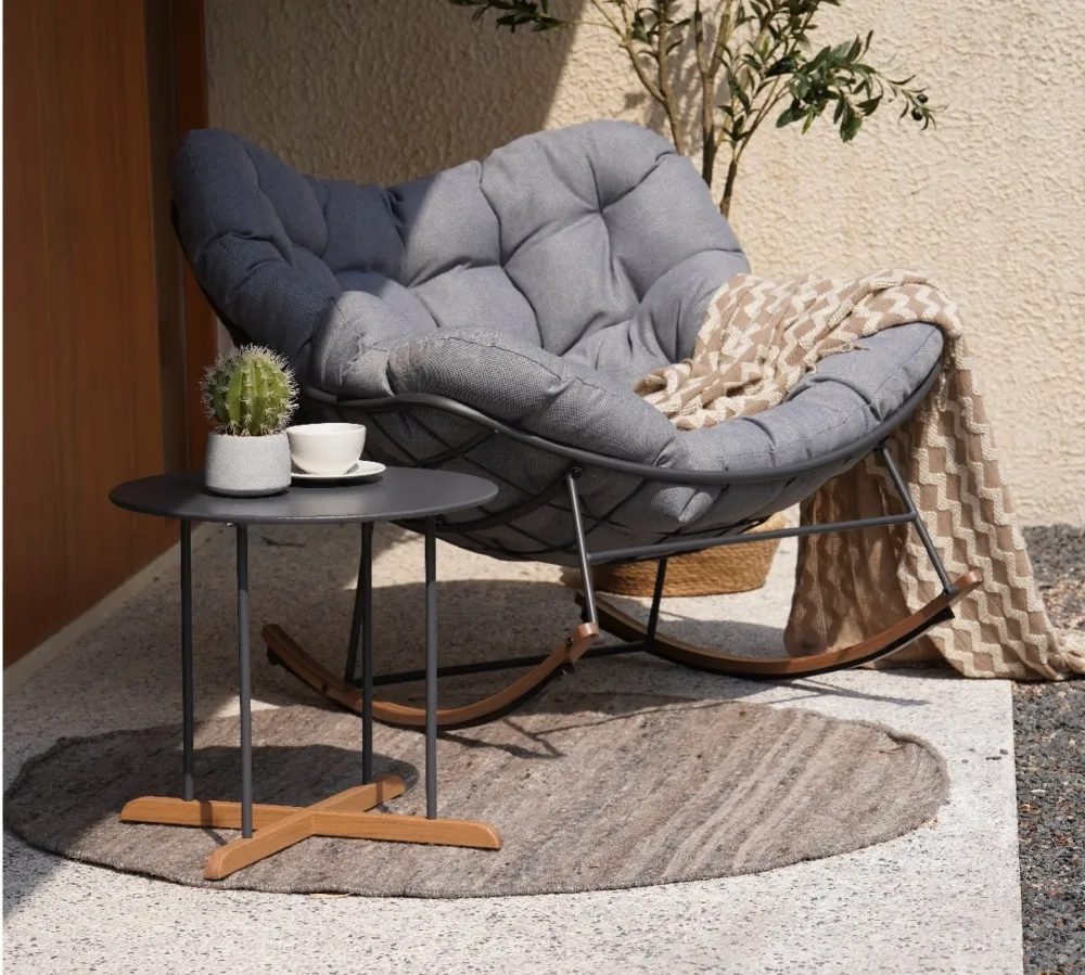 Fotel ogrodowy bujany RONDA ciemnoszary - FG005280