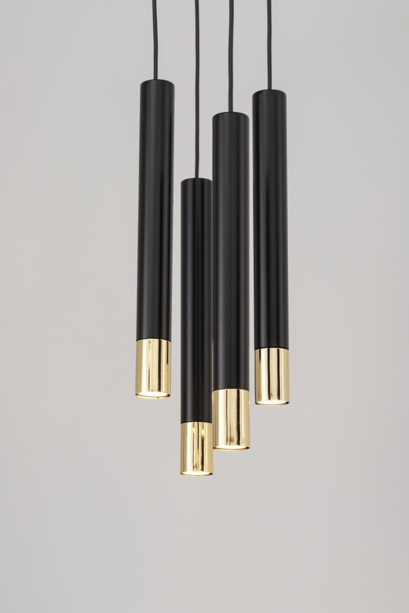 SOPEL GRAND 4 czarny/złoty lampa wisząca - SI_33396
