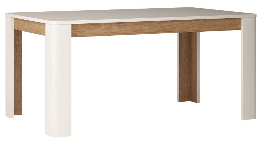 Stół rozkładany (160-200)x90 LINATE TYP 75 Biały, Trufla, Biały połysk