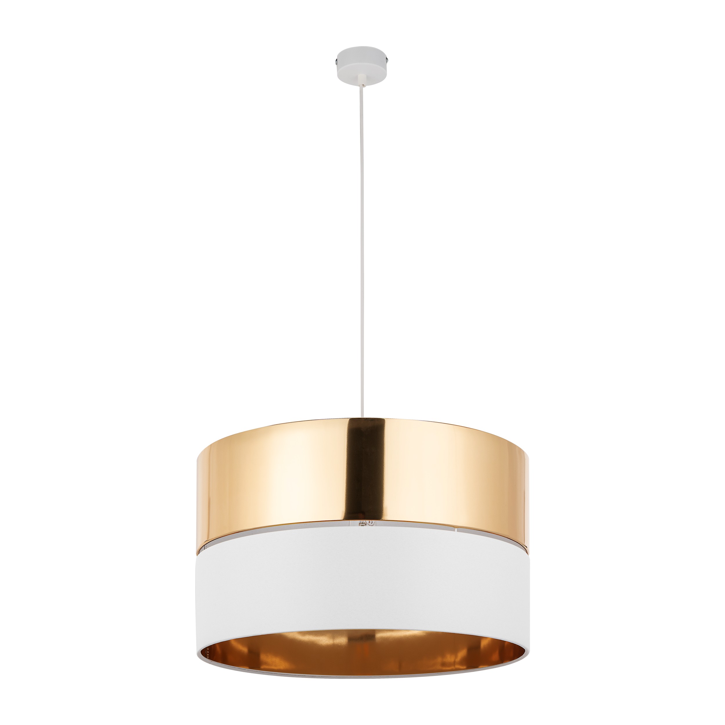Lampa wisząca HILTON biała ze złotymi elementami 175x50cm - TK_4771