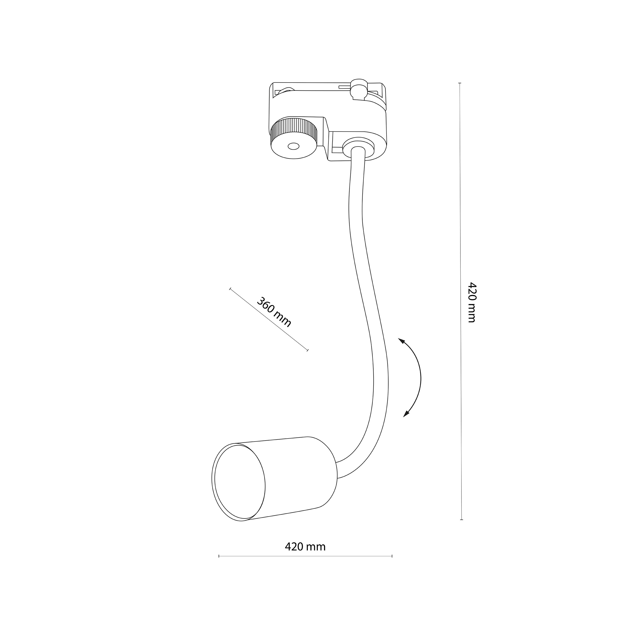 Lampa listwowa TRACER biała elastyczna 41x37x34cm - TK_4955