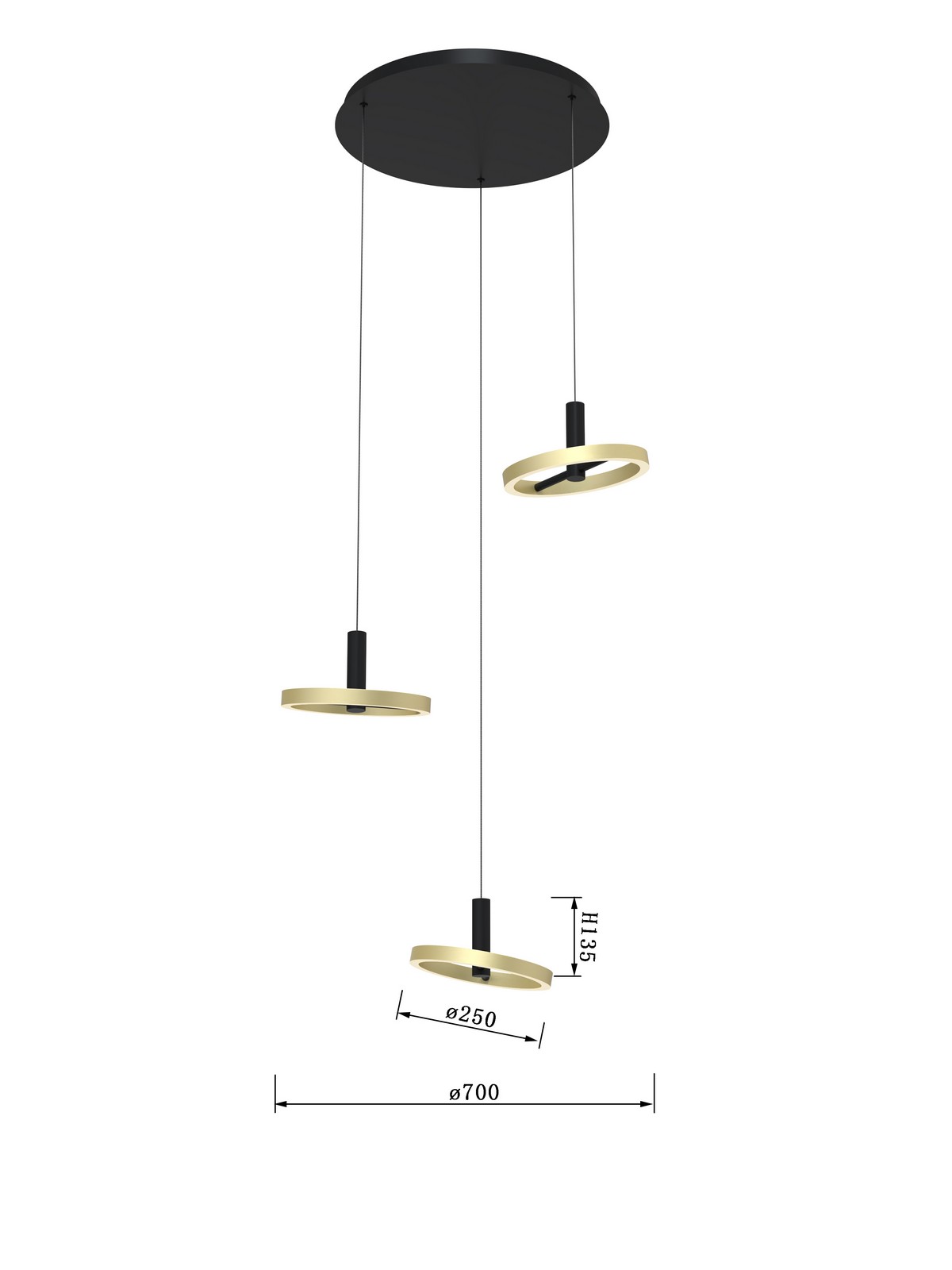 BREST - Lampa wisząca trójka - 5016-304