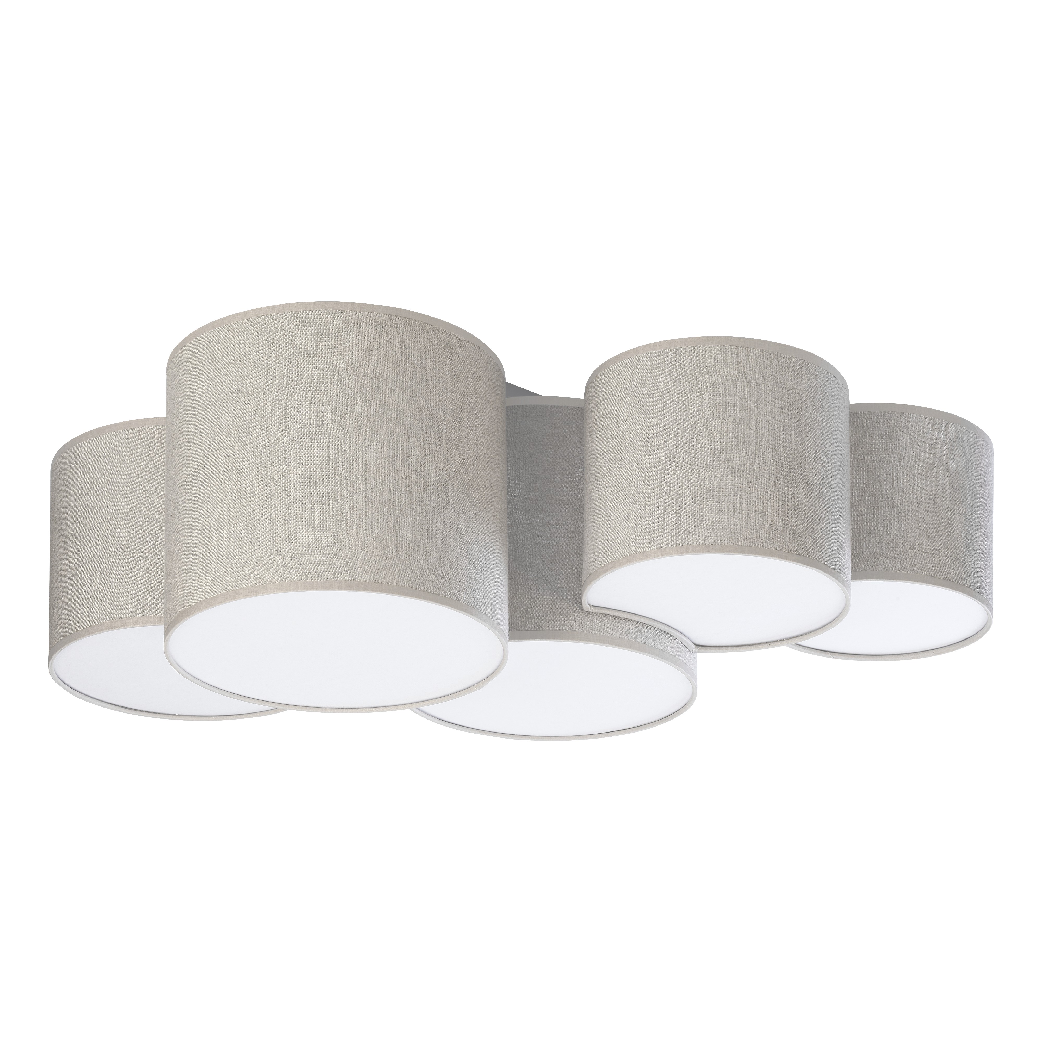 Lampa sufitowa MONA brązowa z tkaniny z białymi kloszami 81x47x30cm - TK_6593