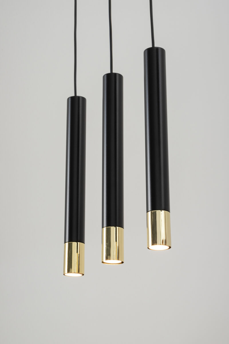 SOPEL GRAND 3 czarny/złoty lampa wisząca - SI_33395