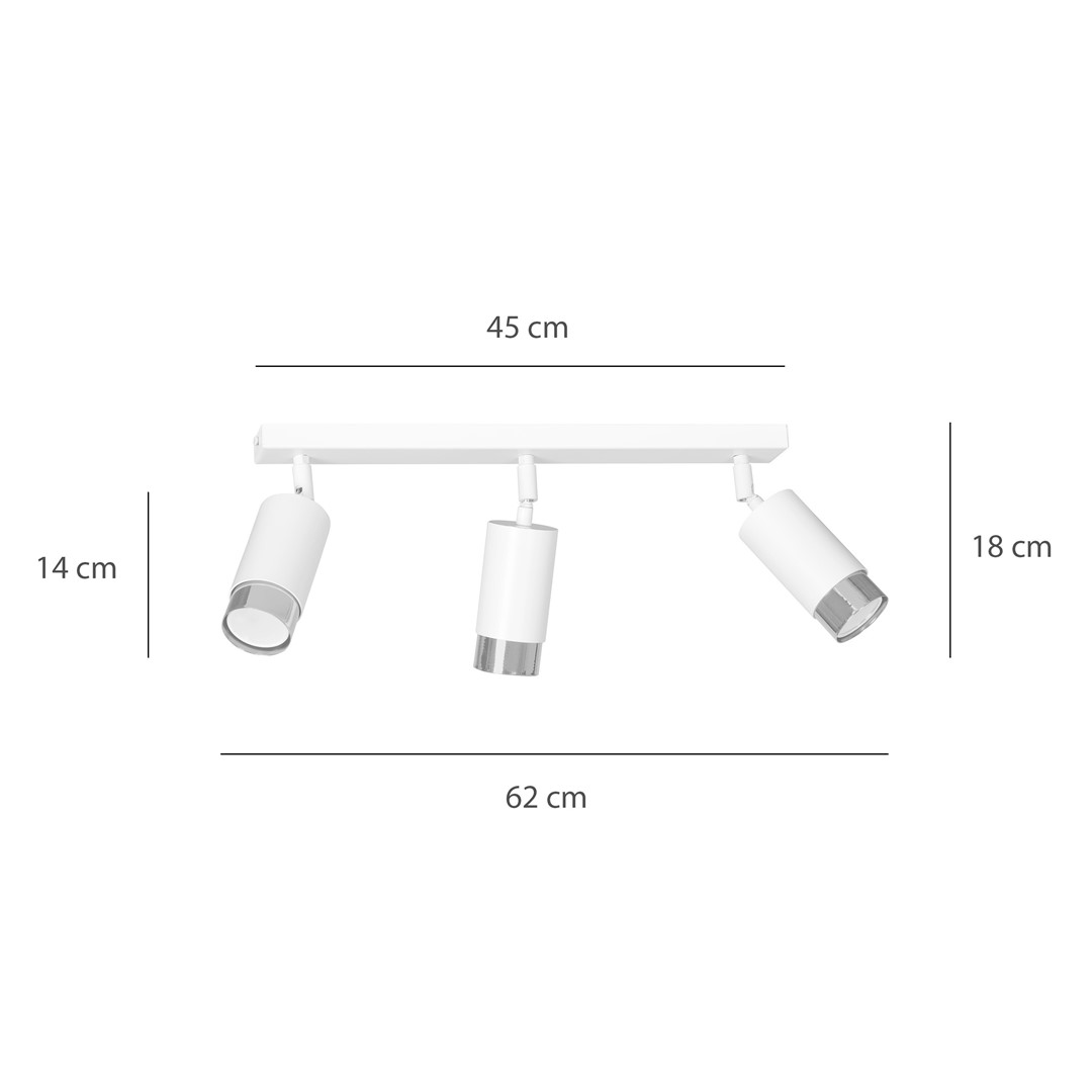 Lampa sufitowa  HIRO Biały/Chrom 962/3 - 962/3