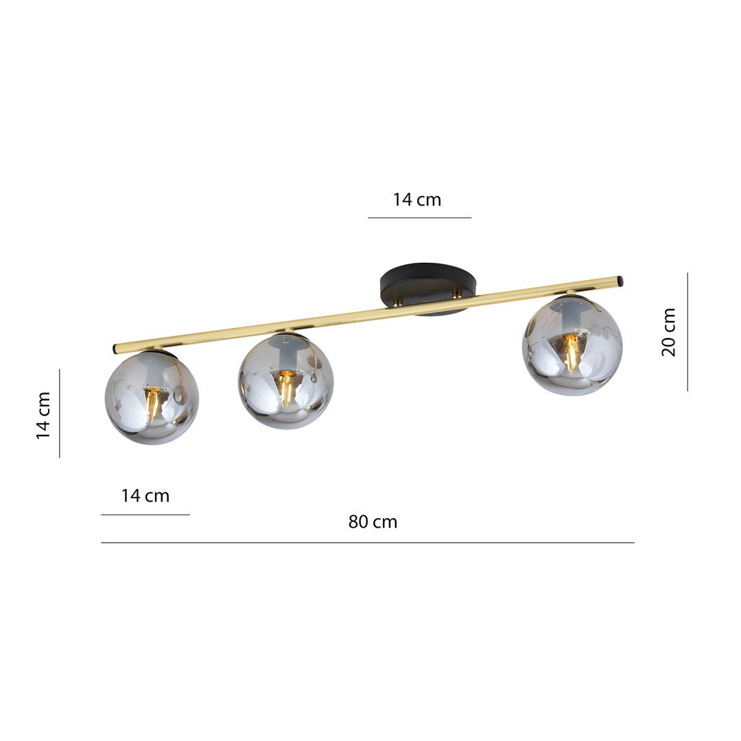 Lampa sufitowa  MONZA Czarny,Złoty 1250/3 - 1250/3