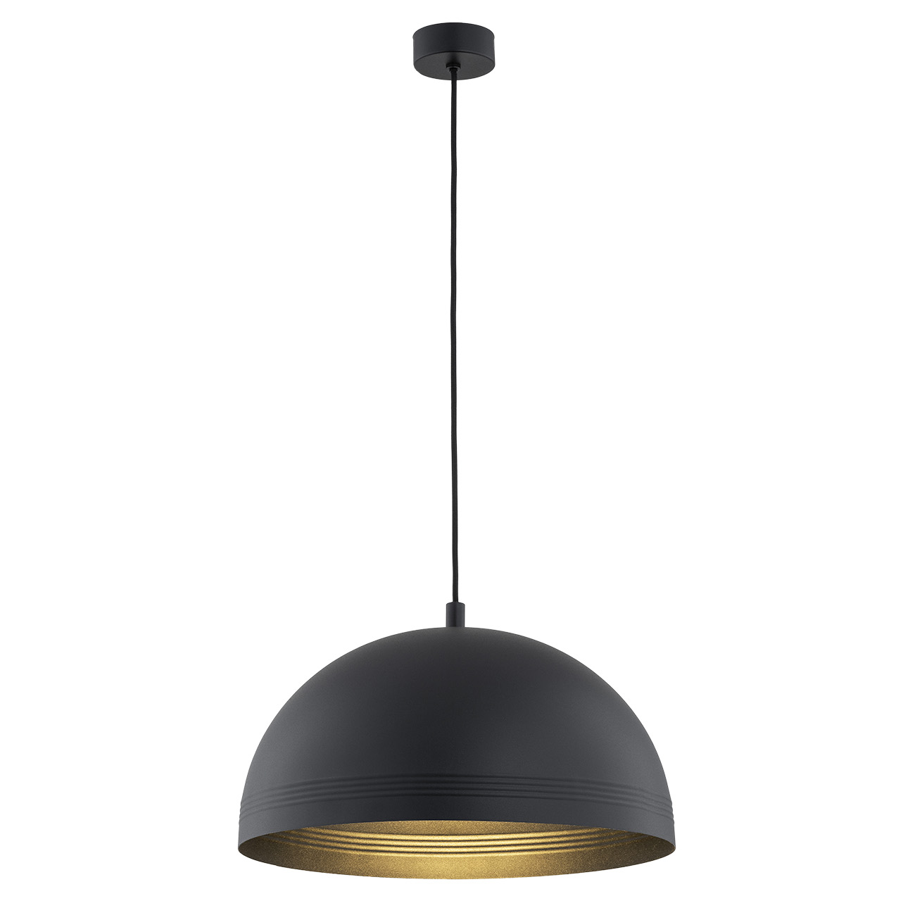 Lampa wisząca BONITA metalowa czarna matowa złoty środek 103x40 cm