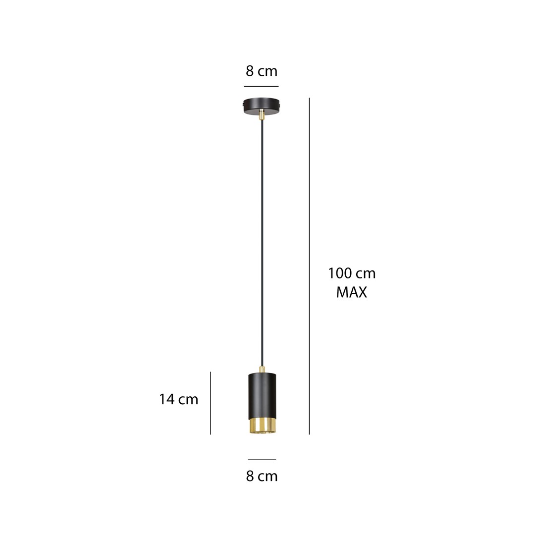 Lampa wisząca FUMIKO Czarny/Złoty 817/1 - 817/1