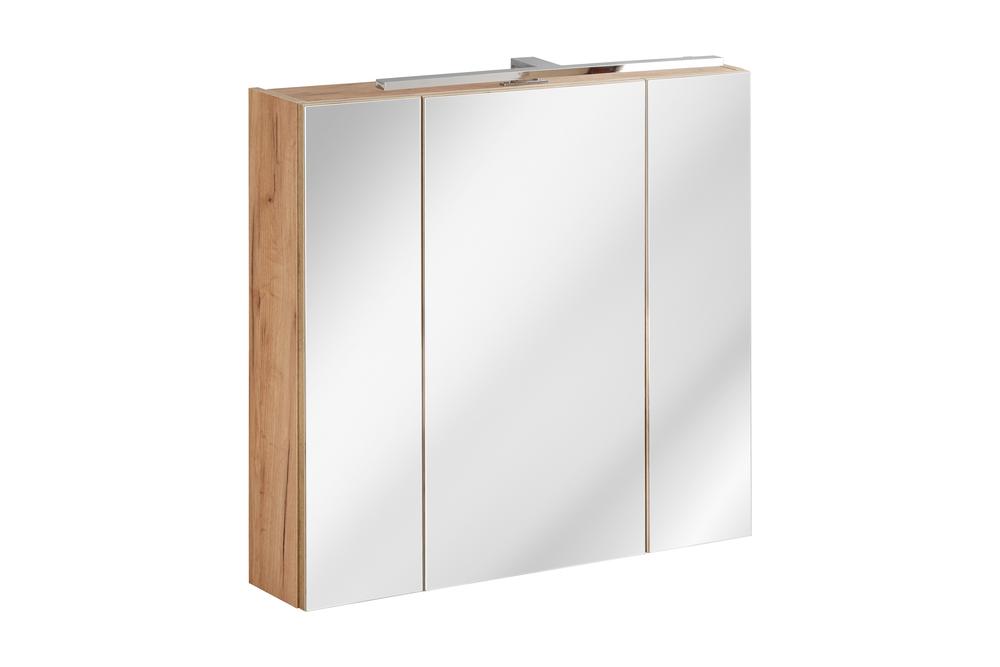 Szafka z lustrem CAPRI dębowa z oświetleniem LED 80x75x16cm - CAPRI_OAK_843A_FSC