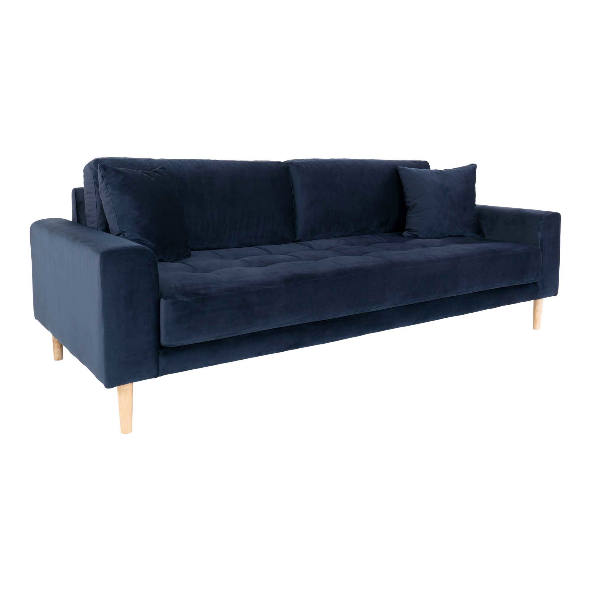 Sofa wypoczynkowa LIDO 3-osobowa 210 cm - ciemnoniebieski, naturalny - 1301443