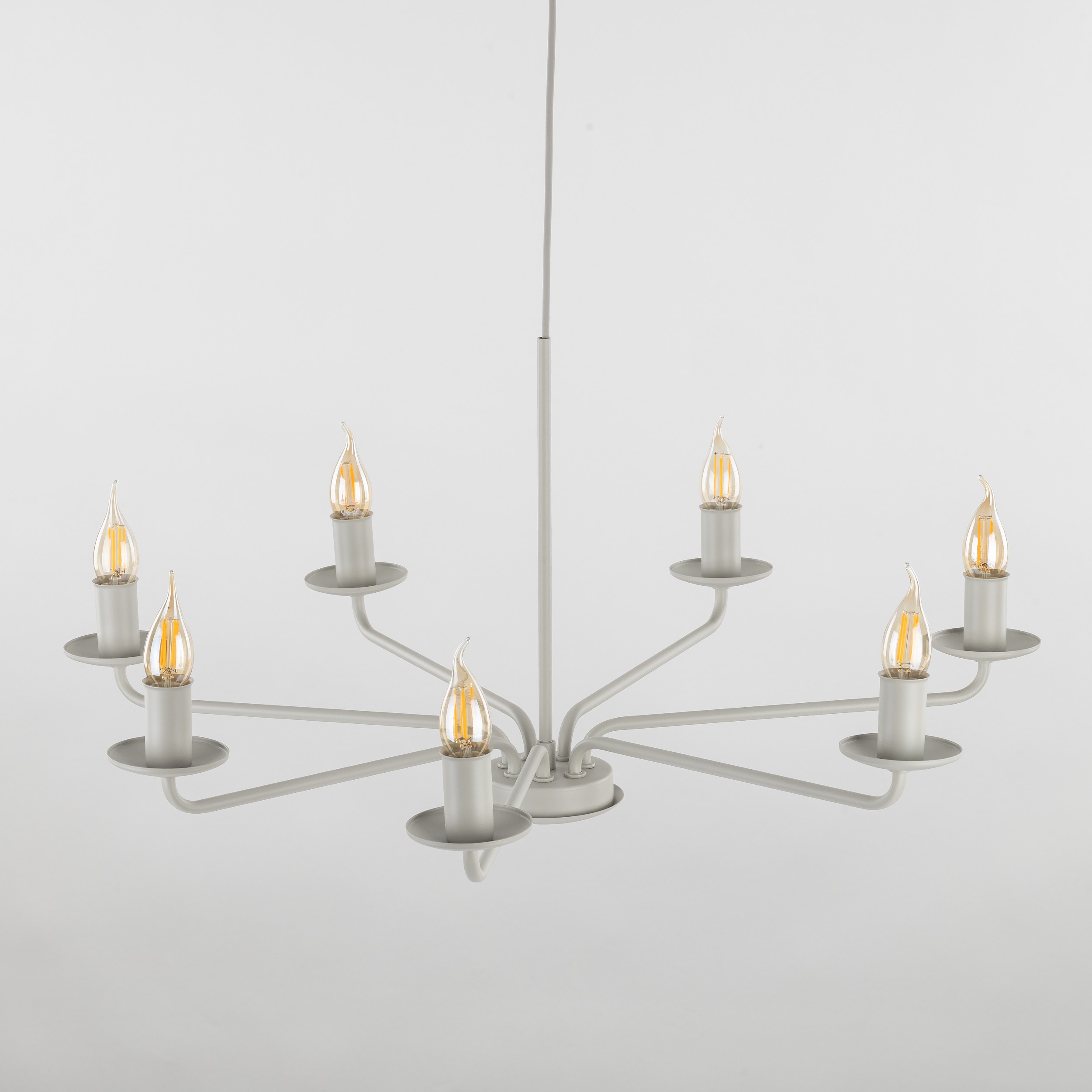 Lampa wisząca LIMAL beżowa metalowa 86x72cm - TK_10254