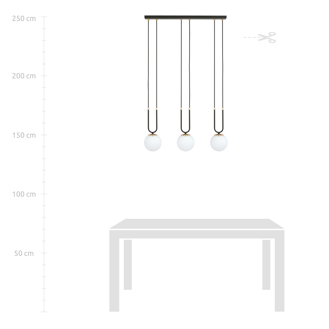 Lampa wisząca GLAM Czarny 1112/3 - 1112/3