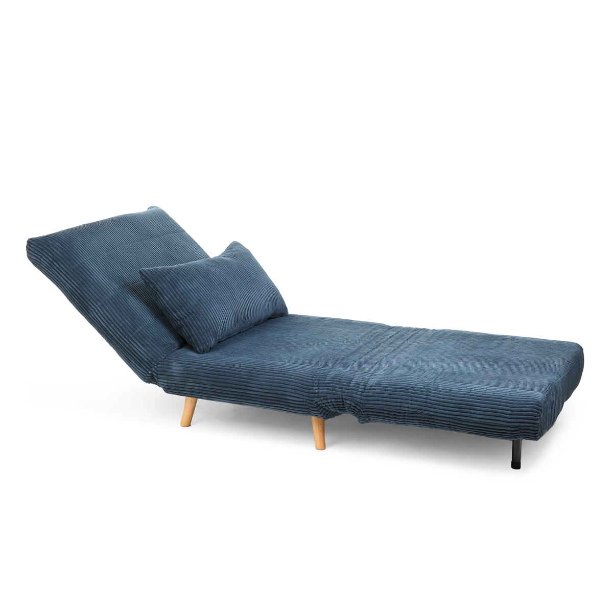 Sofa 1-osobowa, z funkcją spania SOLACE sztruksowa granatowa 83x91x84 cm - HO_222997