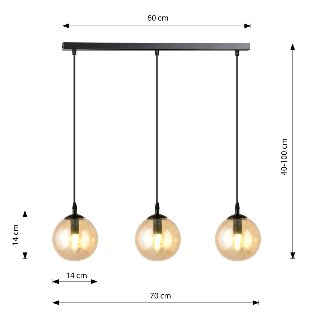 Lampa wisząca COSMO Czarny 713/3 - 713/3