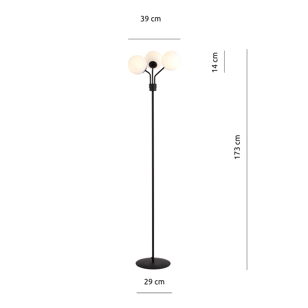 Lampa stojąca NOVA Czarny 1138/LP3 - 1138/LP3