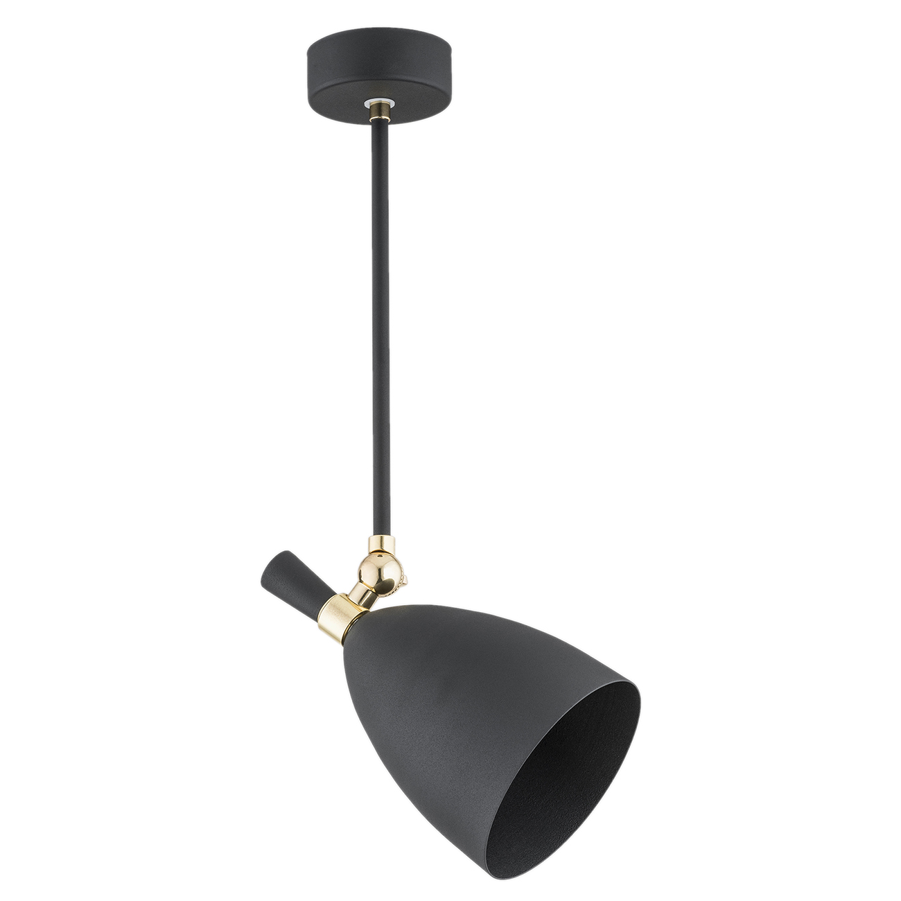 Lampa wisząca CHARLOTTE metalowa czarna złota regulowana 43 cm - 4686