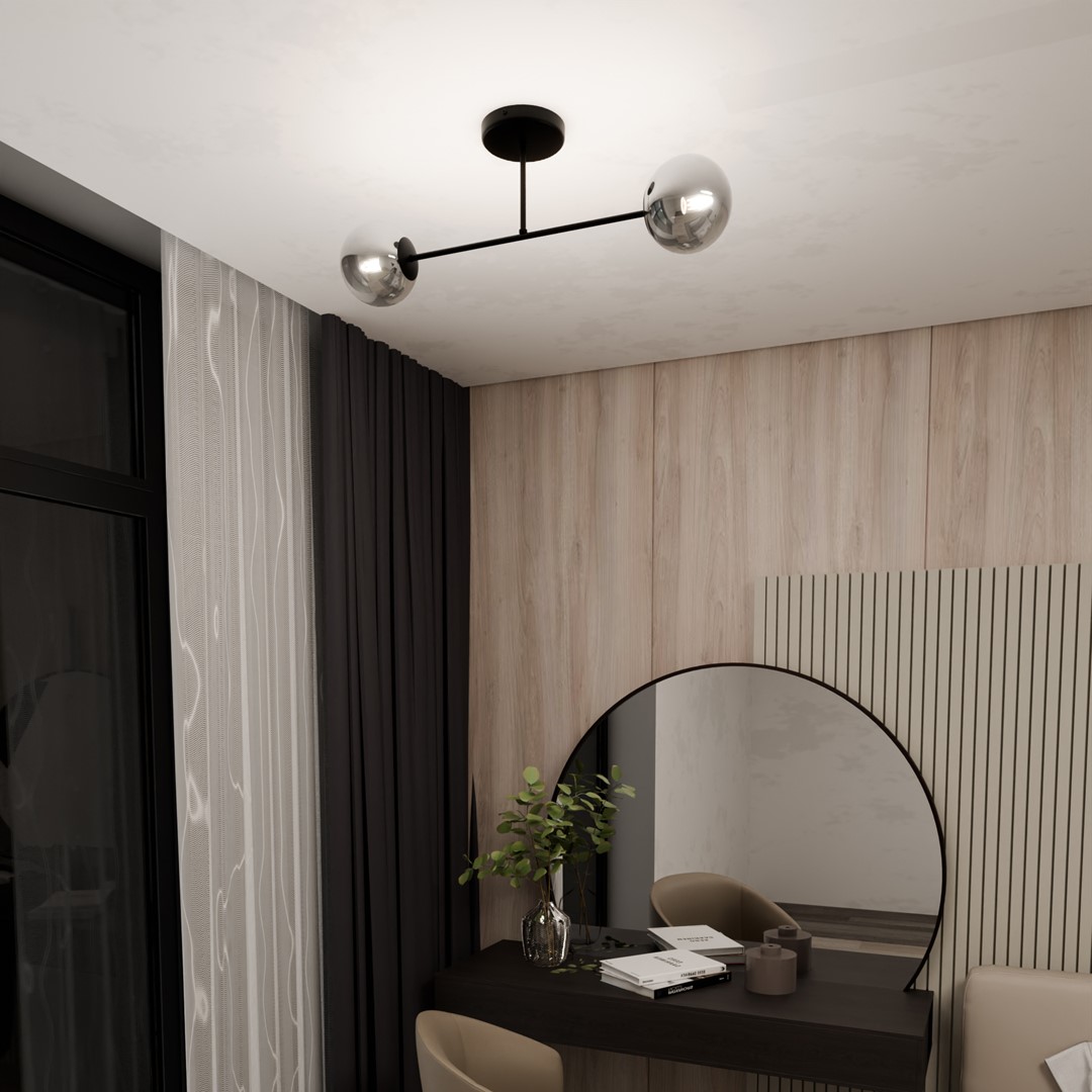 Lampa sufitowa ROMA Czarny 1245/2 - 1245/2