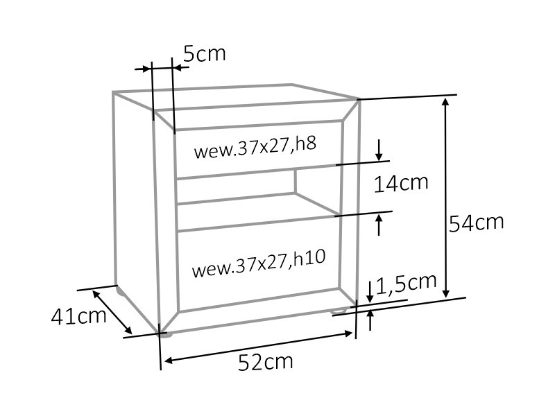 Szafka nocna ET-003 Velvet tapicerowana z szufladami i półką szara Signal - ET003VSZ