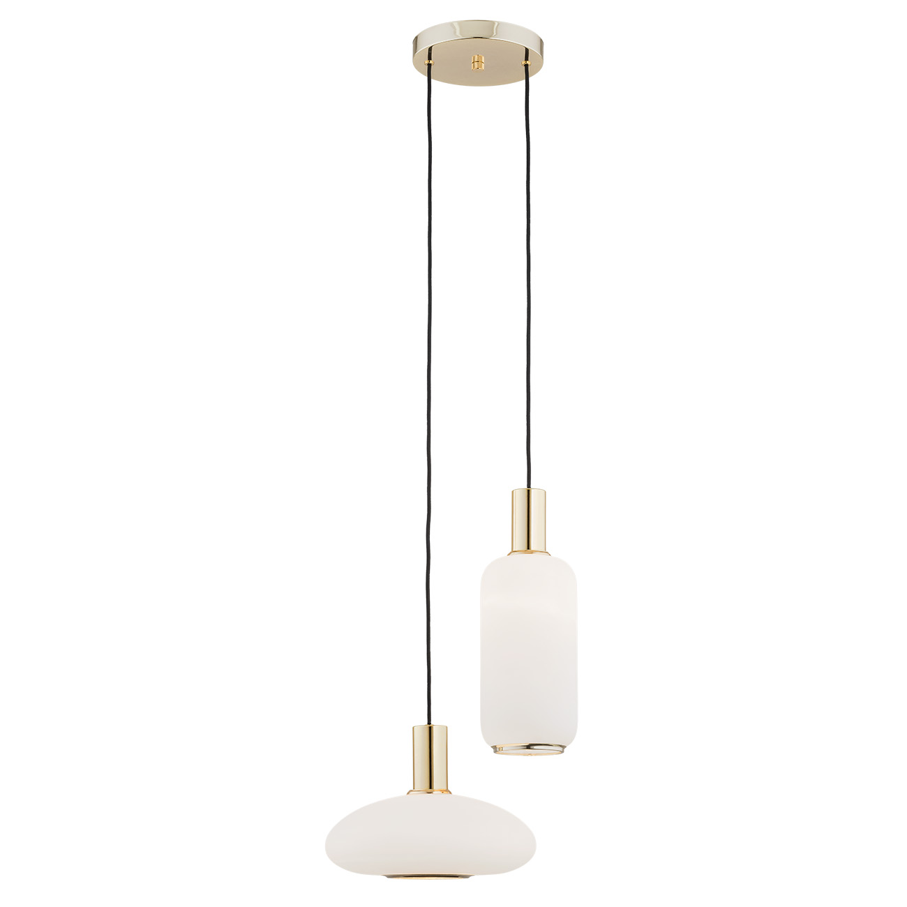 Lampa wisząca SAGUNTO biała mosiądz czarna 105 cm